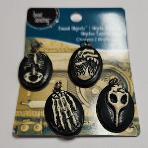 Bead Landing Black and White Skeleton Charms